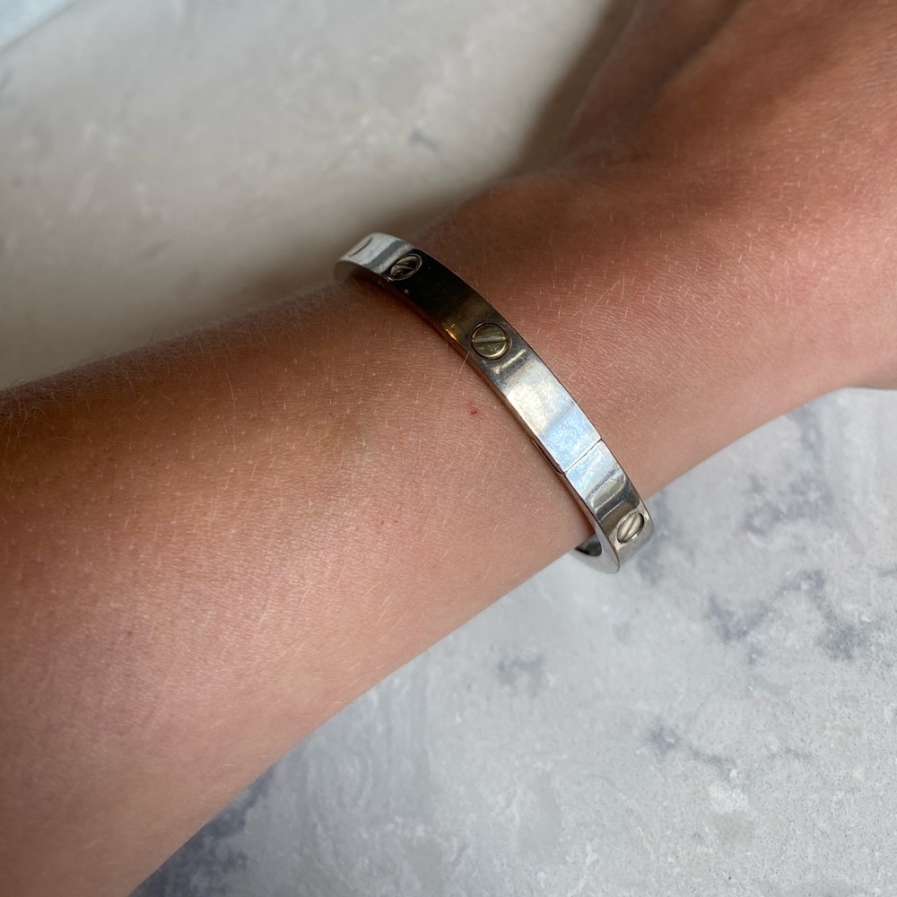 Silver Snap Bangle - Picture 2 of 4